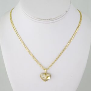 SET1839 Cadenas & Colgantes  Chain  Pendants  Zircon Stone  14K Real Color  3mmX45cm