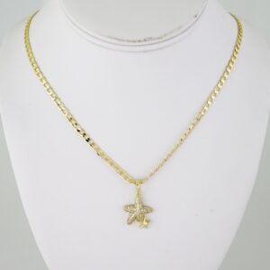 SET1840  Cadenas & Colgantes  Chain  Pendants  Zircon Stone  14K Real Color  3mmX45cm