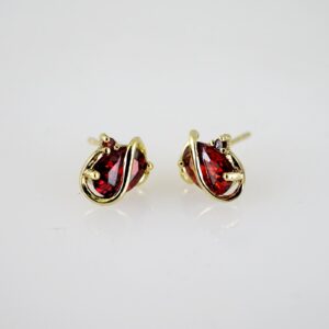 E2721 Earrings  Aretes  Zircon Stone  14K Real Color