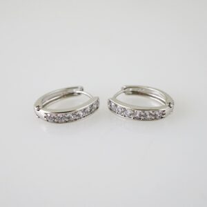 E2327 Earrings  Aretes  Zircon Stone  Silver Color