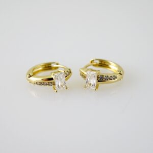 E2329 Earrings  Aretes  Zircon Stone  14K Real Color