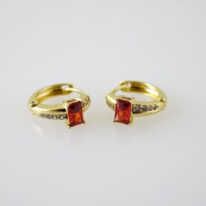 E2330 Earrings  Aretes  Zircon Stone  14K Real Color