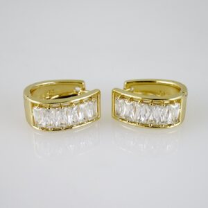 E2727 Earrings  Aretes  Zircon Stone  14K Real Color