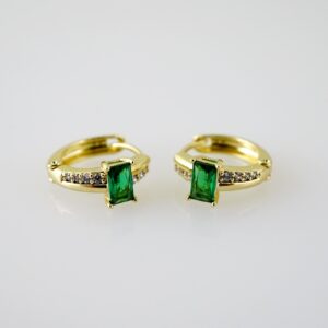 E2332 Earrings  Aretes  Zircon Stone  14K Real Color