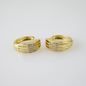 E2335 Earrings  Aretes  Zircon Stone  14K Real Color