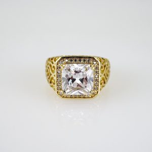 R863 RING – ANILLO – Zircon Stone – 14K Real Color