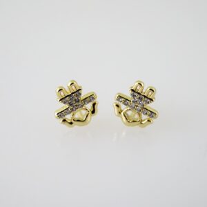 E2336 Earrings  Aretes  Zircon Stone  14K Real Color