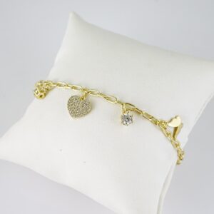 B1792 Bracelet  Pulseras  Zircon Stone  14K Real Color