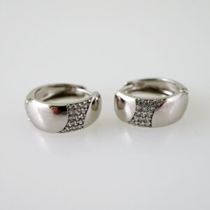 E2337 Earrings  Aretes  Zircon Stone  Silver Color