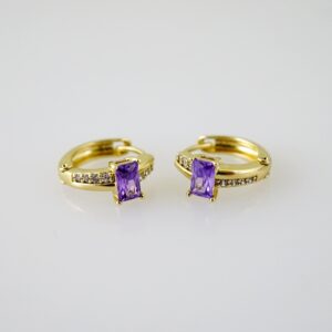 E2338 Earrings  Aretes  Zircon Stone  14K Real Color