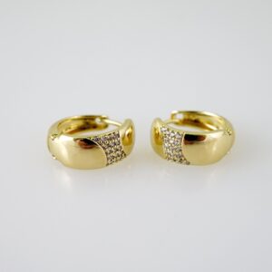 E2341 Earrings  Aretes  Zircon Stone  14K Real Color