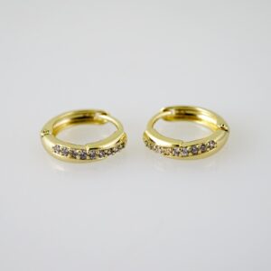 E2344 Earrings  Aretes  Zircon Stone  14K Real Color