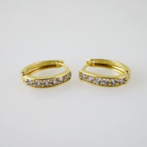 E2345 Earrings  Aretes  Zircon Stone  14K Real Color