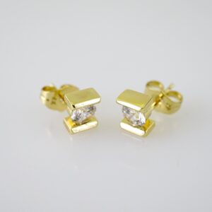 E2346 Earrings  Aretes  Zircon Stone  14K Real Color