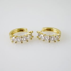 E2347 Earrings  Aretes  Zircon Stone  14K Real Color