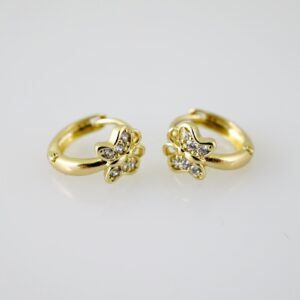 E2348 Earrings  Aretes  Zircon Stone  14K Real Color