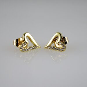 E2728 Earrings  Aretes  Zircon Stone  14K Real Color