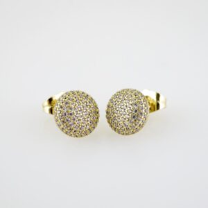 E2195 Earrings  Aretes  Zircon Stone  14K Real Color