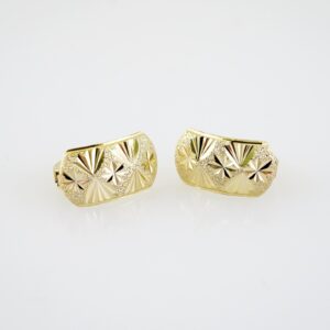 E2197 Earrings  Aretes  Plain  14K Real Color