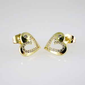 E2733 Earrings  Aretes  Zircon Stone  14K Real Color