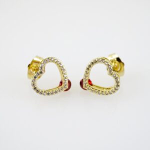 E2198 Earrings  Aretes  Zircon Stone  14K Real Color