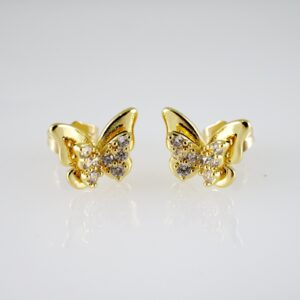 E2734 Earrings  Aretes  Zircon Stone  14K Real Color