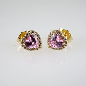 E2735 Earrings  Aretes  Zircon Stone  14K Real Color