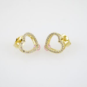 E2200 Earrings  Aretes  Zircon Stone  14K Real Color