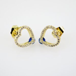 E2201 Earrings  Aretes  Zircon Stone  14K Real Color