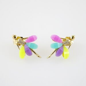 E2203 Earrings  Aretes  Zircon Stone  14K Real Color
