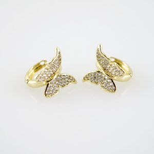 E2204 Earrings  Aretes  Zircon Stone  14K Real Color