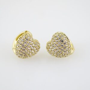 E2207 Earrings  Aretes  Zircon Stone  14K Real Color