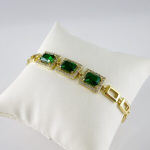 B1799 Bracelet – Pulseras – Zircon Stone – 14K Real Color