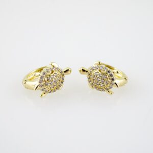 E2210 Earrings Aretes Zircon Stone 14K Real Color