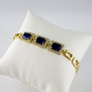 B1801 Bracelet – Pulseras – Zircon Stone – 14K Real Color