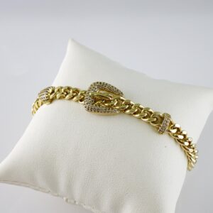 B1802 Bracelet – Pulseras – Zircon Stone – 14K Real Color