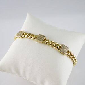 B1803 Bracelet – Pulseras – Zircon Stone – 14K Real Color