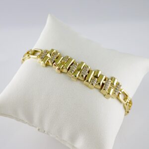 B1804 Bracelet – Pulseras – Zircon Stone – 14K Real Color