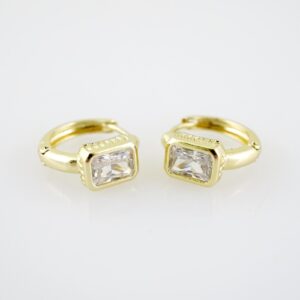 E2216 Earrings Aretes Zircon Stone 14K Real Color