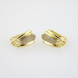 E2225 Earrings Aretes Zircon Stone 14K Real Color