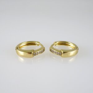 E2741 Earrings  Aretes -Plain  14K Real Color