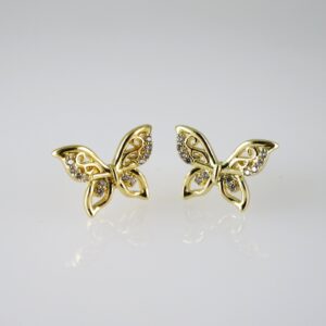 E2742 Earrings  Aretes  Zircon Stone  14K Real Color