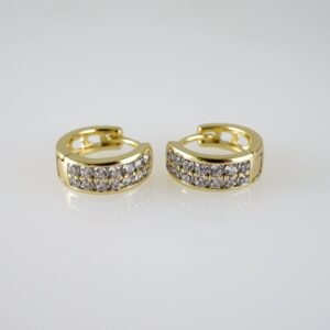 E2743 Earrings  Aretes  Zircon Stone  14K Real Color