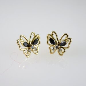 E2744 Earrings  Aretes  Zircon Stone  14K Real Color