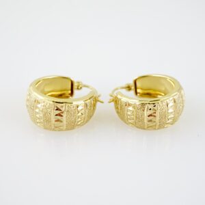 E2223 Earrings Aretes Plain 14K Real Color