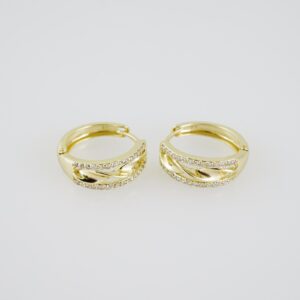 E1927 Earrings  Aretes  Zircon Stone  14K Real Color