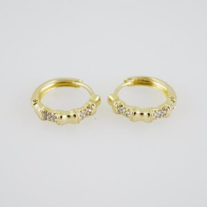 E1930 Earrings  Aretes  Zircon Stone  14K Real Color