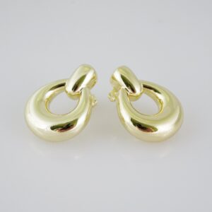 E1933 Earrings  Aretes  Plain  14k Real Color