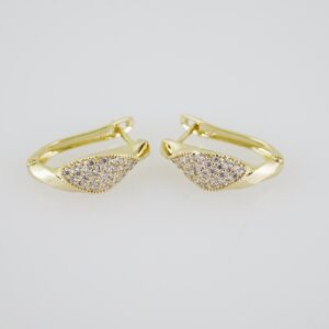 E1935 Earrings  Aretes  Zircon Stone  14K Real Color