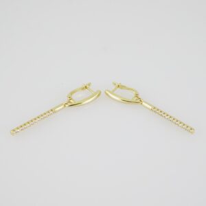 E1936 Earrings  Aretes  Zircon Stone  14K Real Color